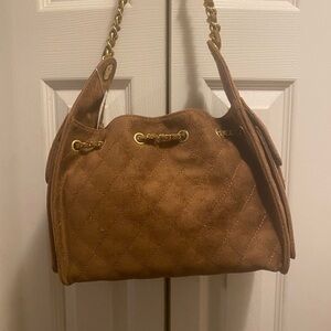 Elegant Brown Quilted Shoulder Bag